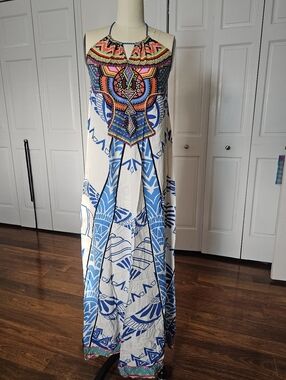 131. Colorful Geometric Maxi Dress Size Small